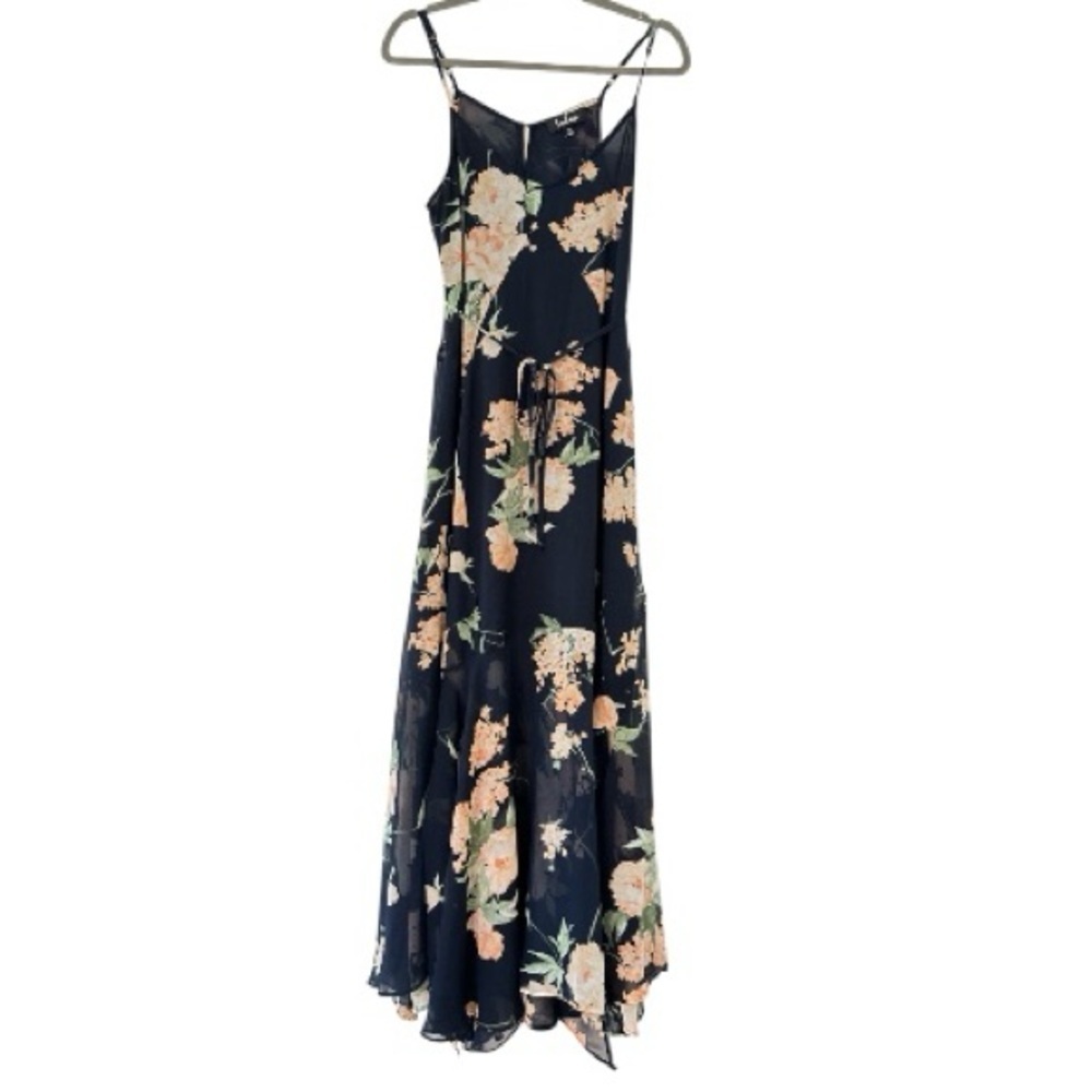 Lulu’s Feeling Freesia Navy Blue Floral Print Maxi Dress Size Small - Picture 2 of 9